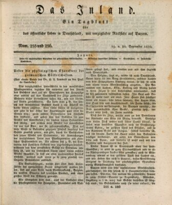 Das Inland (Deutsche Tribüne) Montag 20. September 1830