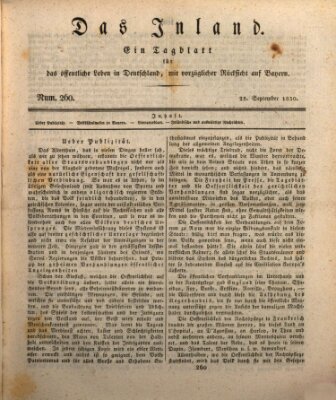 Das Inland (Deutsche Tribüne) Samstag 25. September 1830