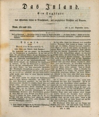 Das Inland (Deutsche Tribüne) Sonntag 26. September 1830