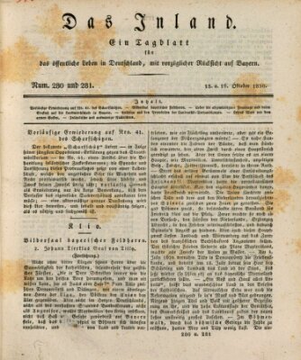 Das Inland (Deutsche Tribüne) Freitag 15. Oktober 1830