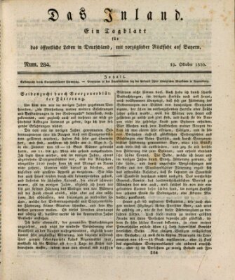 Das Inland (Deutsche Tribüne) Dienstag 19. Oktober 1830