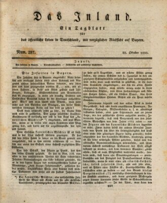 Das Inland (Deutsche Tribüne) Freitag 22. Oktober 1830