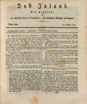 Das Inland (Deutsche Tribüne) Samstag 23. Oktober 1830