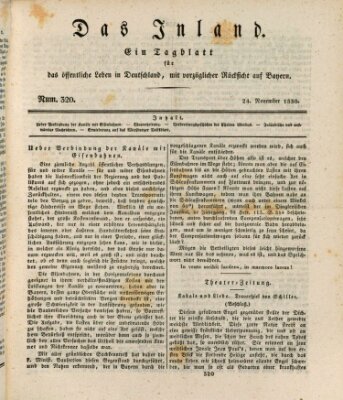 Das Inland (Deutsche Tribüne) Mittwoch 24. November 1830