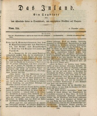 Das Inland (Deutsche Tribüne) Mittwoch 8. Dezember 1830