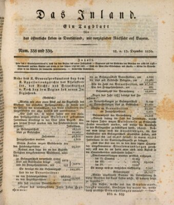 Das Inland (Deutsche Tribüne) Montag 13. Dezember 1830