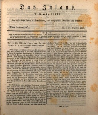 Das Inland (Deutsche Tribüne) Montag 20. Dezember 1830