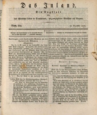 Das Inland (Deutsche Tribüne) Freitag 24. Dezember 1830