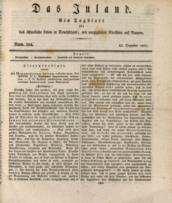 Das Inland (Deutsche Tribüne) Dienstag 28. Dezember 1830