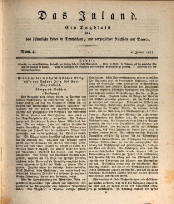 Das Inland (Deutsche Tribüne) Dienstag 4. Januar 1831