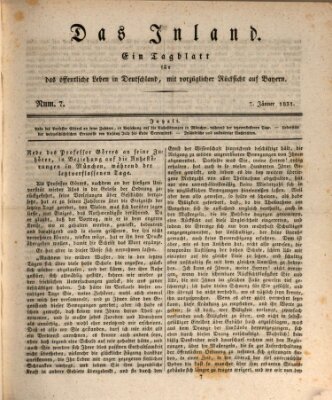 Das Inland (Deutsche Tribüne) Freitag 7. Januar 1831