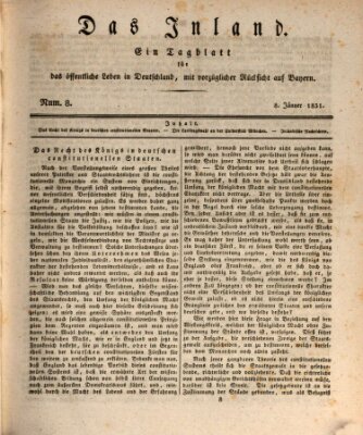 Das Inland (Deutsche Tribüne) Samstag 8. Januar 1831