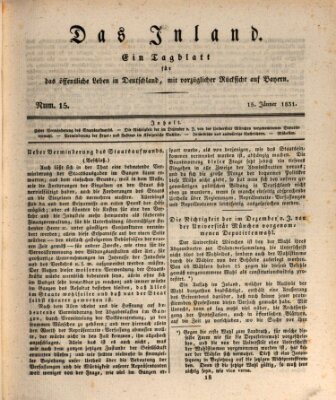 Das Inland (Deutsche Tribüne) Samstag 15. Januar 1831