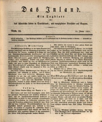 Das Inland (Deutsche Tribüne) Dienstag 18. Januar 1831