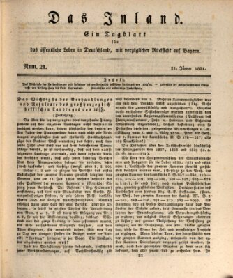 Das Inland (Deutsche Tribüne) Freitag 21. Januar 1831