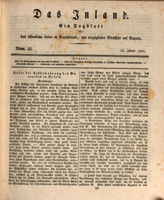 Das Inland (Deutsche Tribüne) Sonntag 23. Januar 1831