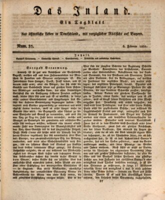 Das Inland (Deutsche Tribüne) Sonntag 6. Februar 1831