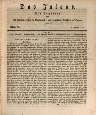 Das Inland (Deutsche Tribüne) Montag 7. Februar 1831