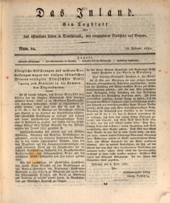 Das Inland (Deutsche Tribüne) Sonntag 13. Februar 1831