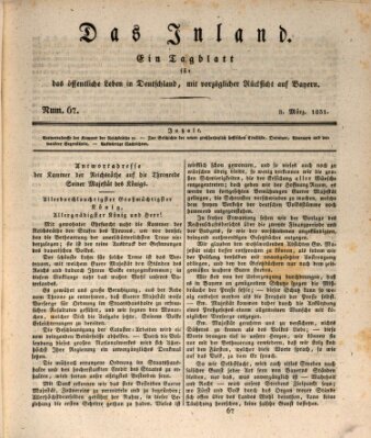 Das Inland (Deutsche Tribüne) Dienstag 8. März 1831