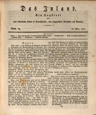 Das Inland (Deutsche Tribüne) Sonntag 20. März 1831