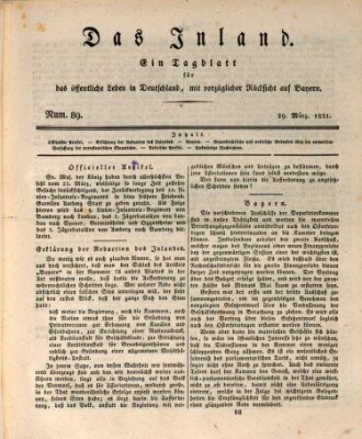 Das Inland (Deutsche Tribüne) Dienstag 29. März 1831