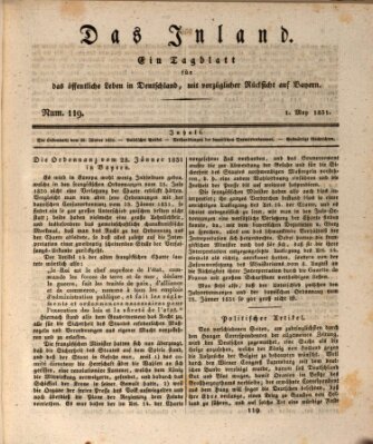 Das Inland (Deutsche Tribüne) Sonntag 1. Mai 1831