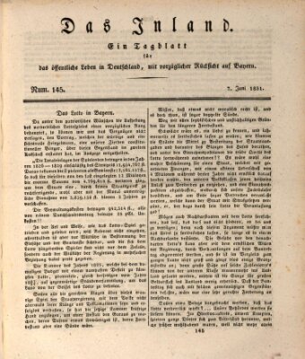 Das Inland (Deutsche Tribüne) Dienstag 7. Juni 1831