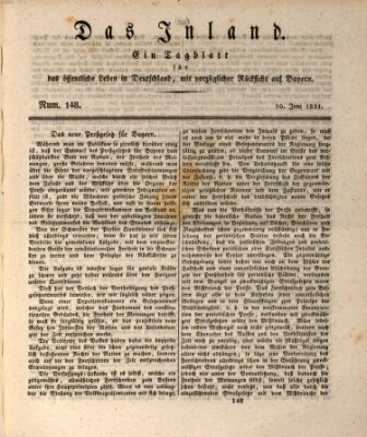 Das Inland (Deutsche Tribüne) Freitag 10. Juni 1831