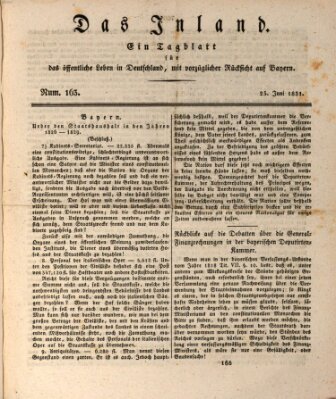 Das Inland (Deutsche Tribüne) Samstag 25. Juni 1831