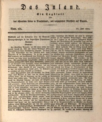 Das Inland (Deutsche Tribüne) Montag 27. Juni 1831