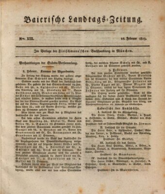 Baierische Landtags-Zeitung Mittwoch 10. Februar 1819