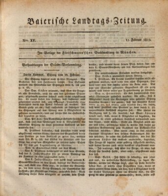 Baierische Landtags-Zeitung Donnerstag 11. Februar 1819