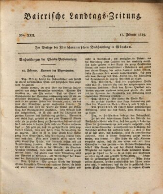 Baierische Landtags-Zeitung Mittwoch 17. Februar 1819