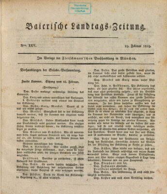 Baierische Landtags-Zeitung Freitag 19. Februar 1819