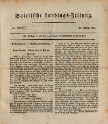 Baierische Landtags-Zeitung Samstag 20. Februar 1819