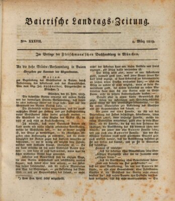 Baierische Landtags-Zeitung Donnerstag 4. März 1819