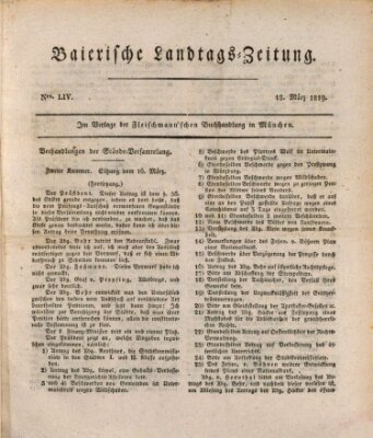 Baierische Landtags-Zeitung Donnerstag 18. März 1819