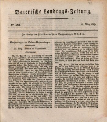 Baierische Landtags-Zeitung Donnerstag 25. März 1819