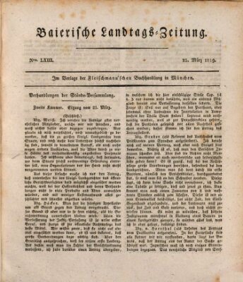 Baierische Landtags-Zeitung Donnerstag 25. März 1819