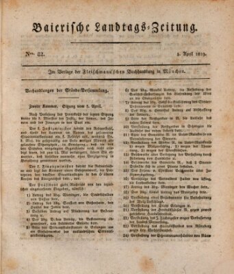 Baierische Landtags-Zeitung Montag 5. April 1819