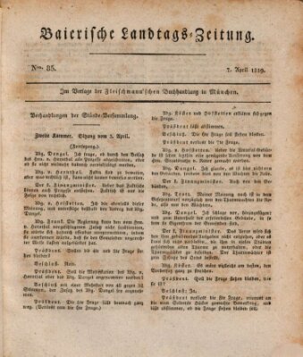 Baierische Landtags-Zeitung Mittwoch 7. April 1819