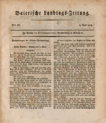 Baierische Landtags-Zeitung Donnerstag 8. April 1819