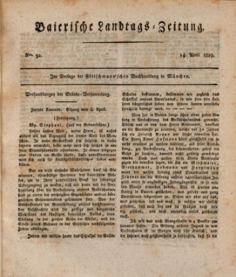 Baierische Landtags-Zeitung Mittwoch 14. April 1819