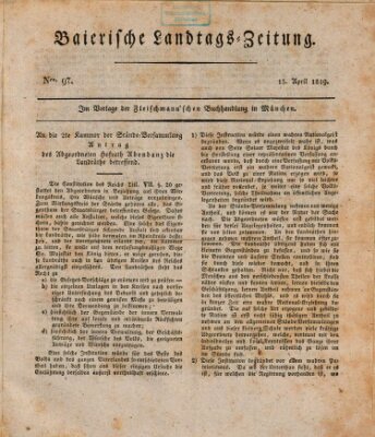 Baierische Landtags-Zeitung Donnerstag 15. April 1819