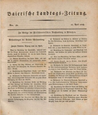 Baierische Landtags-Zeitung Donnerstag 15. April 1819