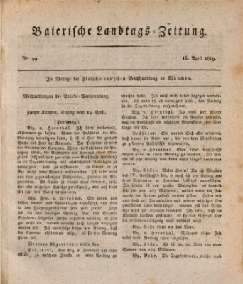 Baierische Landtags-Zeitung Freitag 16. April 1819