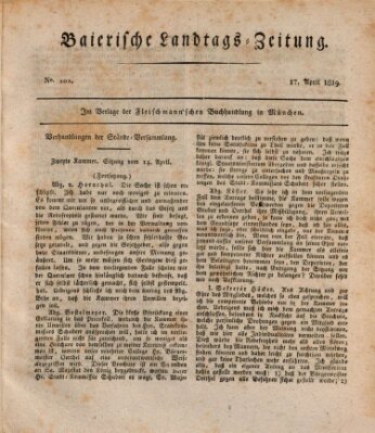 Baierische Landtags-Zeitung Samstag 17. April 1819