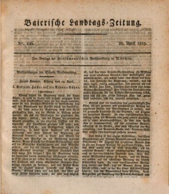 Baierische Landtags-Zeitung Dienstag 20. April 1819