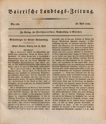 Baierische Landtags-Zeitung Dienstag 20. April 1819